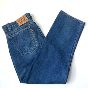 Levi’s Vintage 506 Orange Tab Straight Leg Blue Denim Jeans 38X30 Fits 36X30